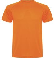 Montecarlo lasten lyhythihainen urheilu-t-paita, neon-oranssi liikelahja logopainatuksella