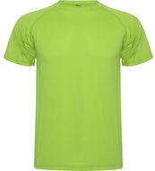 Montecarlo miesten lyhythihainen urheilu-t-paita, kalkinvihreä liikelahja logopainatuksella