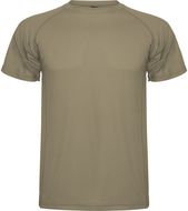 Montecarlo miesten lyhythihainen urheilu-t-paita, tumma-hiekka liikelahja logopainatuksella