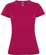 Montecarlo naisten lyhythihainen urheilu-t-paita, kirkas-vaaleanpunainen liikelahja logopainatuksella