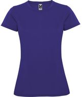 Montecarlo naisten lyhythihainen urheilu-t-paita, malva liikelahja logopainatuksella