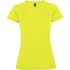 Montecarlo naisten lyhythihainen urheilu-t-paita, neon-keltainen liikelahja logopainatuksella