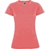 Montecarlo naisten lyhythihainen urheilu-t-paita, neonkoralli liikelahja logopainatuksella