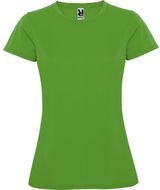 Montecarlo naisten lyhythihainen urheilu-t-paita, vihreä-saniainen liikelahja logopainatuksella