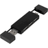 Mulan Kaksois USB 2.0 -hubi, musta liikelahja logopainatuksella
