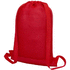 Nadi-reppu kiristysnyörillä, verkkokangasta 5L, punainen liikelahja logopainatuksella