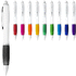 Nash-kuulakärkikynä, valkoinen runko, värillinen grippi, sininen muste, valkoinen, violetti liikelahja logopainatuksella
