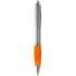 Nash-kuulakärkikynä, hopeanvärinen runko ja värillinen grippi, musta muste, hopea, oranssi lisäkuva 2