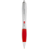 Nash-kuulakärkikynä, hopeanvärinen runko ja värillinen grippi, musta muste, hopea, punainen lisäkuva 3