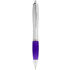 Nash-kuulakärkikynä, hopeanvärinen runko ja värillinen varsi, hopea, violetti lisäkuva 3