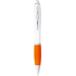 Nash-kuulakärkikynä, valkoinen runko, värillinen grippi, musta muste, valkoinen, oranssi lisäkuva 2