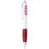 Nash-kuulakärkikynä, valkoinen runko, värillinen grippi, musta muste, valkoinen, punainen lisäkuva 1