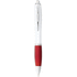 Nash-kuulakärkikynä, valkoinen runko, värillinen grippi, musta muste, valkoinen, punainen lisäkuva 3