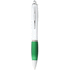 Nash-kuulakärkikynä, valkoinen runko, värillinen grippi, musta muste, valkoinen, vihreä lisäkuva 3