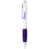 Nash-kuulakärkikynä, valkoinen runko, värillinen grippi, musta muste, valkoinen, violetti lisäkuva 1
