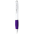 Nash-kuulakärkikynä, valkoinen runko, värillinen grippi, musta muste, valkoinen, violetti lisäkuva 2