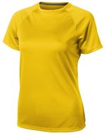 Niagara naisten lyhythihainen tyköistuva t-paita, keltainen liikelahja logopainatuksella