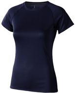 Niagara naisten lyhythihainen tyköistuva t-paita, tummansininen liikelahja logopainatuksella
