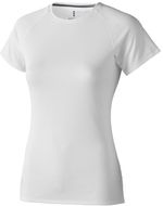 Niagara naisten lyhythihainen tyköistuva t-paita, valkoinen liikelahja logopainatuksella