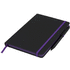 Noir edge -muistivihko, keskikokoinen, musta, violetti liikelahja logopainatuksella