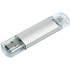 OTG USB Alumiini, hopea liikelahja logopainatuksella