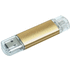 OTG USB Alumiini, kultainen liikelahja logopainatuksella