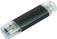 OTG USB Alumiini, musta liikelahja logopainatuksella