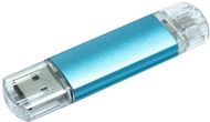 OTG USB Alumiini, sininen liikelahja logopainatuksella