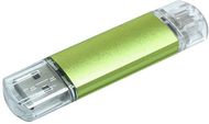 OTG USB Alumiini, vihreä liikelahja logopainatuksella