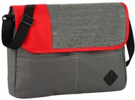 Offset lähettimallinen kokouslaukku 5L, harmaa, punainen liikelahja logopainatuksella