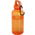 Oregon 400 ml:n RCS-sertifioidusta kierrätetystä muovista valmistettu vesipullo karabiinihaalla, oranssi liikelahja logopainatuksella