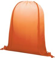 Oriole-reppu kiristysnyörillä ja väriliukutehosteella 5L, oranssi liikelahja logopainatuksella