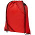 Oriole-reppu kiristysnyörillä, kaksitaskuinen 5L, punainen liikelahja logopainatuksella