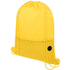Oriole-reppu kiristysnyörillä, verkkokangasta 5L, keltainen liikelahja logopainatuksella