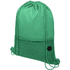 Oriole-reppu kiristysnyörillä, verkkokangasta 5L, vihreä liikelahja logopainatuksella