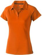 Ottawa naisten lyhythihainen tyköistuva pikeepaita, oranssi liikelahja logopainatuksella