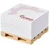 Pallet Block Mate®-muistiokuutio lavalla, 1B, 100x100, valkoinen liikelahja logopainatuksella