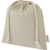 Pheebs 150 g/m² GRS-kierrätetystä puuvillasta valmistettu keskikokoinen lahjapussi 1,5 l, luonnollinen-pilkullinen liikelahja logopainatuksella