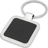 Piero-avaimenperä, suorakulmainen, laseroitava PU-nahkajäljitelmä, musta liikelahja logopainatuksella
