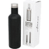 Pinto kuparityhjiöeristetty pullo, musta liikelahja logopainatuksella