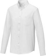 Pollux miesten pitkähihainen paita, valkoinen liikelahja logopainatuksella