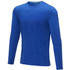 Ponoka miesten pitkähihainen luomu-t-paita, sininen liikelahja logopainatuksella