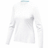 Ponoka naisten pitkähihainen luomu-t-paita, valkoinen liikelahja logopainatuksella