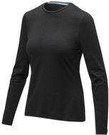 Ponoka naisten pitkähihainen luomu-t-paita, musta liikelahja logopainatuksella