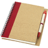 Priestly-muistivihko ja kynä, kierrätetty, luonnollinen, punainen liikelahja logopainatuksella