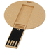 Pyöreä biohajoava USB, ruskea liikelahja logopainatuksella
