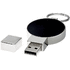 Pyöreä valaiseva USB, sininen, hopea, musta liikelahja logopainatuksella