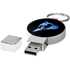 Pyöreä valaiseva USB, sininen, hopea, musta lisäkuva 1