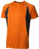 Quebec miesten lyhythihainen tyköistuva t-paita, antrasiitti, oranssi liikelahja logopainatuksella