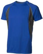 Quebec miesten lyhythihainen tyköistuva t-paita, sininen, antrasiitti liikelahja logopainatuksella